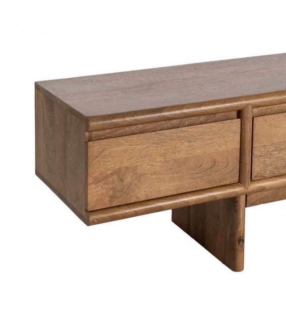 Mueble TV madera maciza de mango color nogal estilo contemporáneo 3