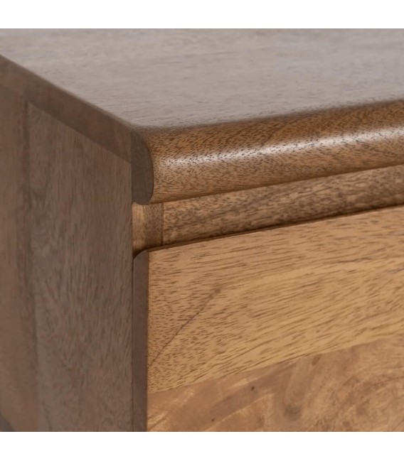 Mueble TV madera maciza de mango color nogal estilo contemporáneo 5