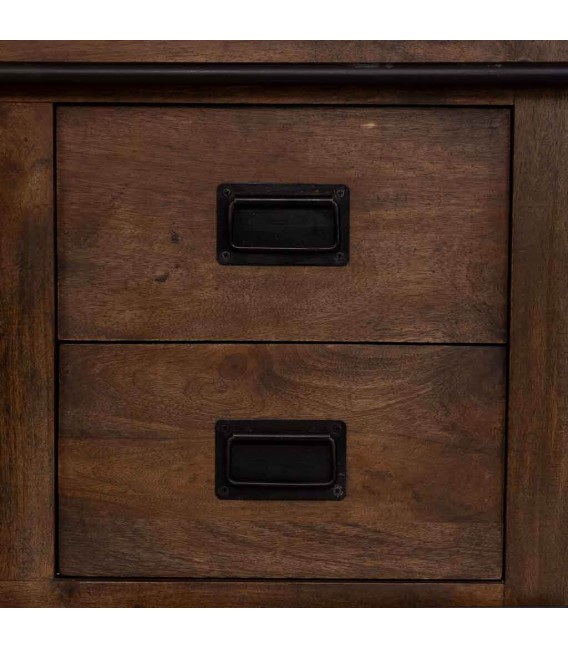 Estantería boho chic mango una puerta dos cajones hierro nogal 6