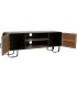 Mueble TV industrial madera metal negro con dos puertas diseño 3