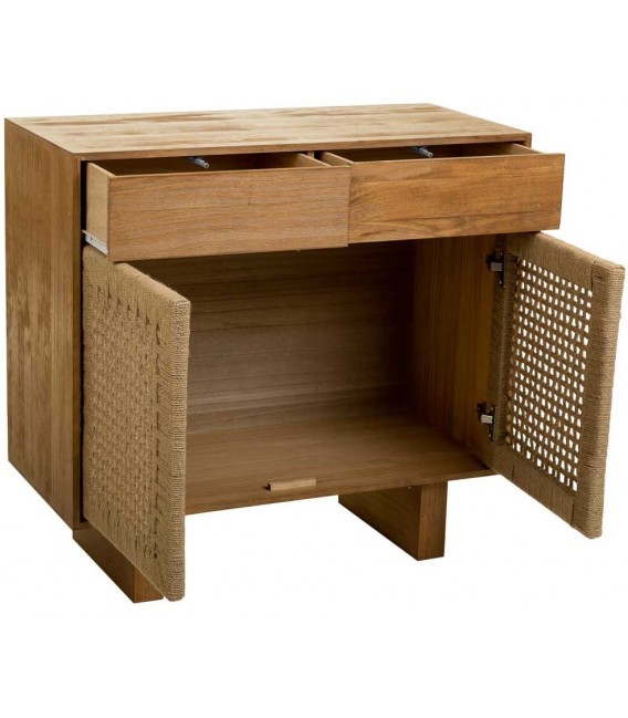 Taquillón oriental madera cuerda con dos puertas y dos cajones 3