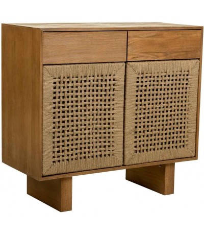 Taquillón oriental madera cuerda con dos puertas y dos cajones
