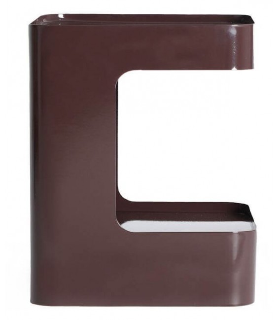 Mesita noche de hierro lacado chocolate diseño contemporáneo