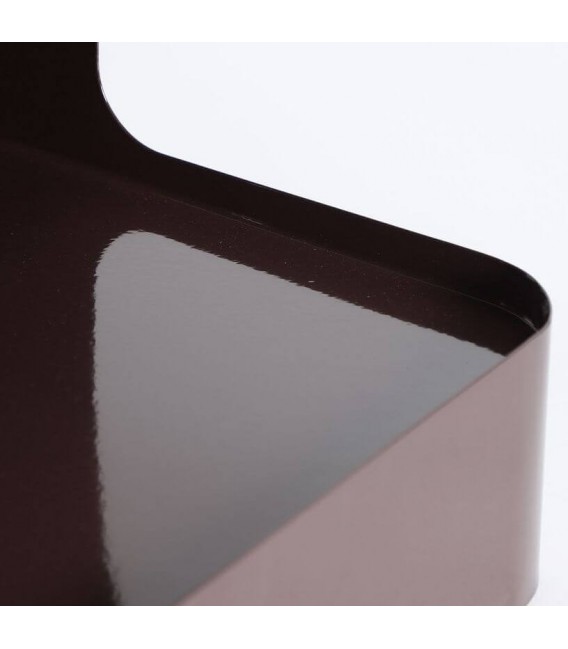 Mesita noche de hierro lacado chocolate diseño contemporáneo  2