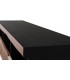 Mueble TV acacia de tres cajones luz LED natural negro moderno 2