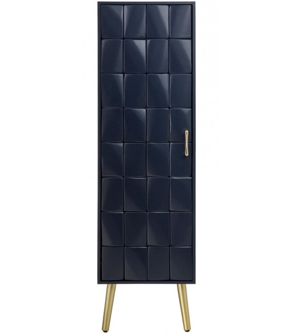 Armario de una puerta azul marino art deco madera metal dorado 1