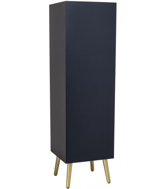 Armario de una puerta azul marino art deco madera metal dorado 2