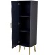 Armario de una puerta azul marino art deco madera metal dorado 3