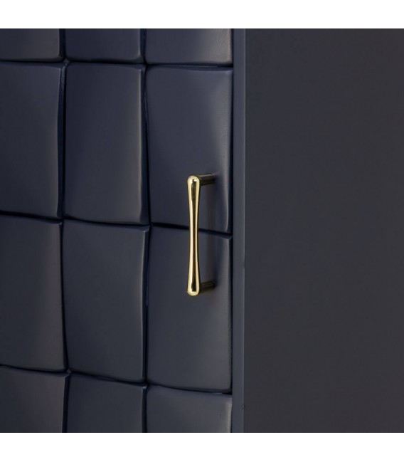 Armario de una puerta azul marino art deco madera metal dorado 4