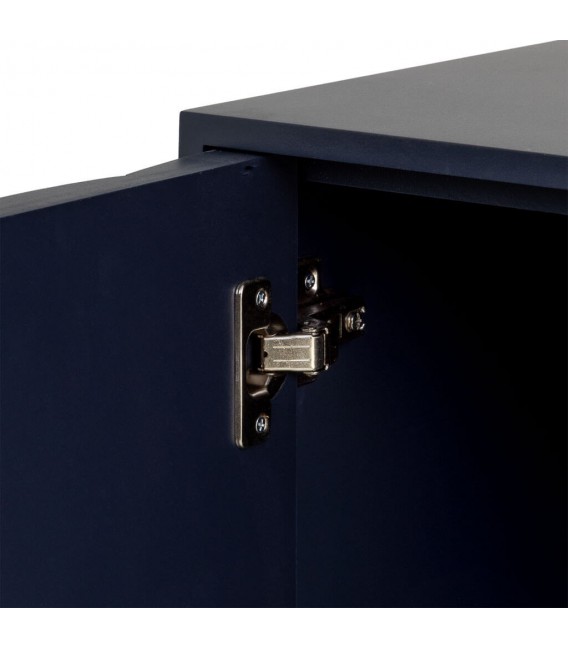 Armario de una puerta azul marino art deco madera metal dorado 5