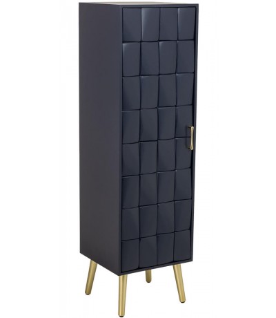 Armario de una puerta azul marino art deco madera metal dorado