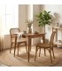 Mesa comedor cuadrada pequeña madera maciza mango natural tono tostado Mdmhogar