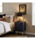 MESITA DE NOCHE 40 X 35 X 71 LAUZI MADERA AZUL METAL DORADO