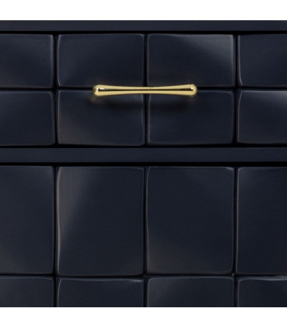 Mesita noche azul marino art deco una puerta 1 cajón dorado 2