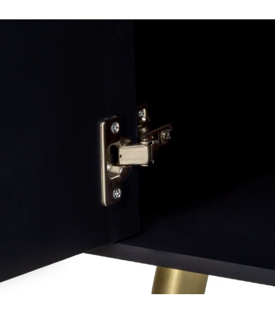 Mesita noche azul marino art deco una puerta 1 cajón dorado 6