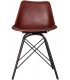 Silla industrial de cuero marrón hierro negro estilo vintage 1
