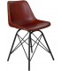 Silla industrial de cuero marrón hierro negro estilo vintage