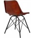 Silla industrial de cuero marrón hierro negro estilo vintage 5