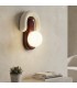 Aplique pared cerámica rojo blanco roto  cristal esmerilado art decó Mdmhogar