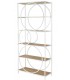 Estantería boho chic de madera natural y metal blanco con aros
