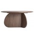 Mesa de centro circular de madera color marrón diseño moderno 1