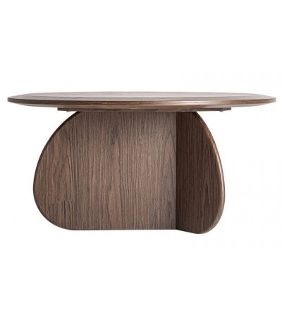 Mesa de centro circular de madera color marrón diseño moderno 1
