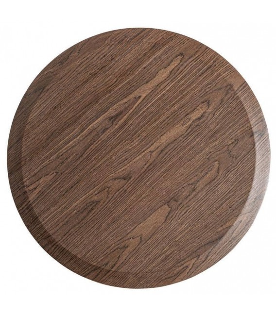 Mesa de centro circular de madera color marrón diseño moderno 2