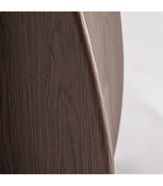 Mesa de centro circular de madera color marrón diseño moderno 4