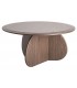 Mesa de centro circular de madera color marrón diseño moderno