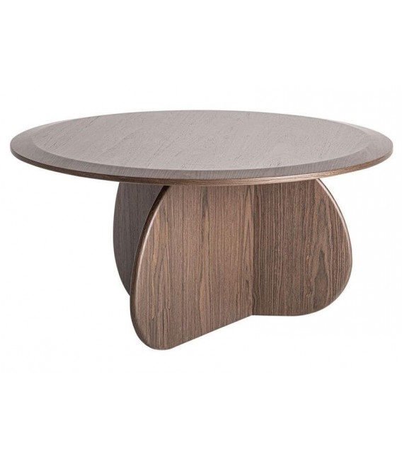 Mesa de centro circular de madera color marrón diseño moderno