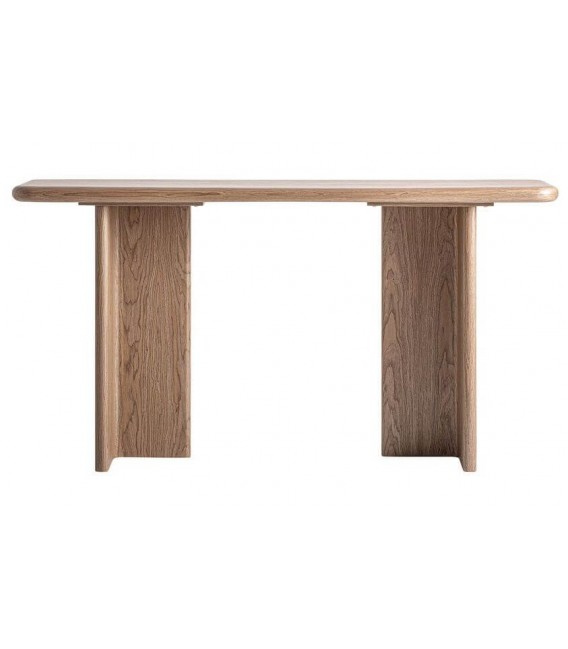 Consola de entrada de madera de color claro grande estilo boho 1