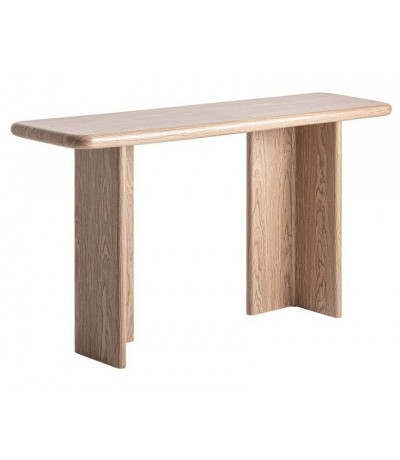 Consola de entrada de madera de color claro grande estilo boho
