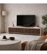 Mueble TV con 4 puertas de madera de mango color blanco y nogal mdmhogar