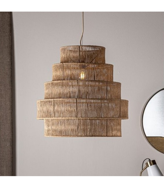 Lámpara de techo yute natural estilo boho hierro color dorado mdmhogar