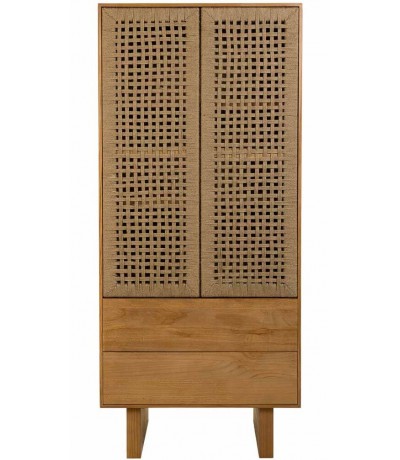 Armario estilo oriental de madera cuerda con 2 puertas cajones 1