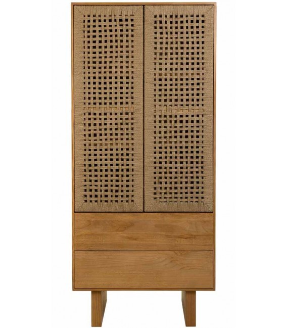 Armario estilo oriental de madera cuerda con 2 puertas cajones 1
