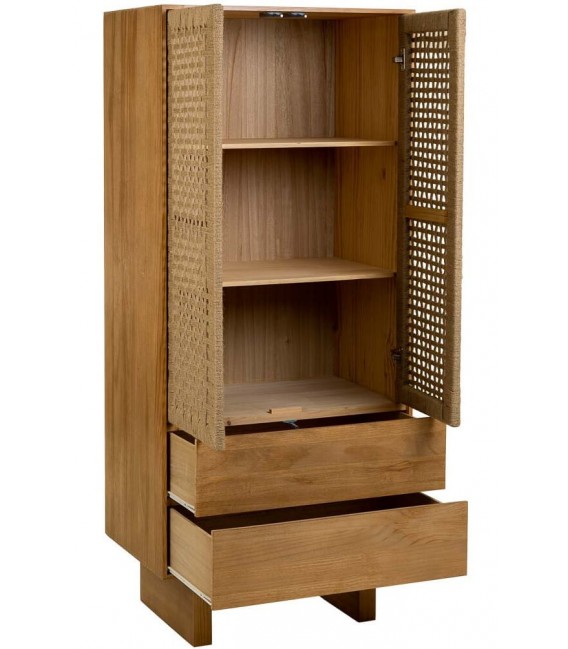 Armario estilo oriental de madera cuerda con 2 puertas cajones 2