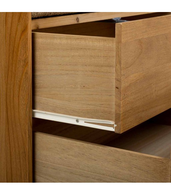 Armario estilo oriental de madera cuerda con 2 puertas cajones 4
