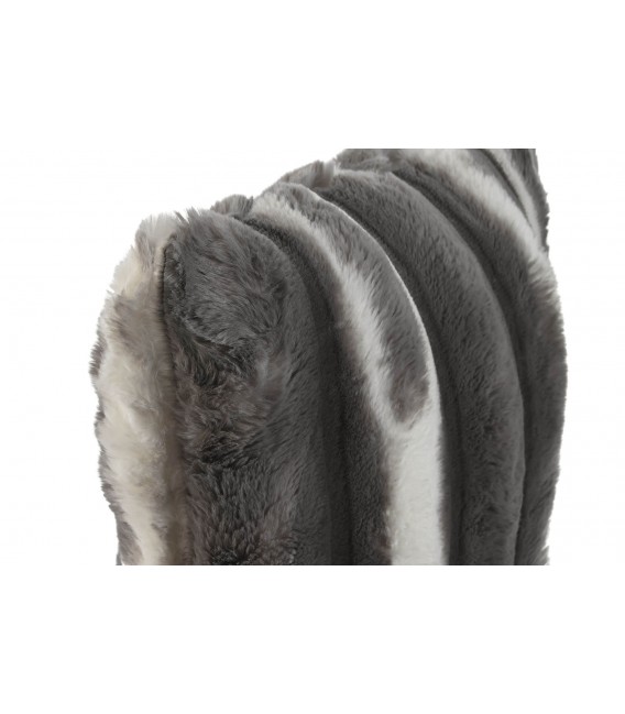 Set 2 cojines aterciopeladas poliéster gris y blanco estilo étnico