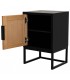 Mesita de noche  estilo industrial de madera y metal en negro  2