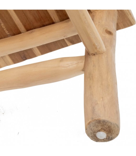 Mesa centro cuadrada pequeña madera maciza teca natural boho 5