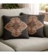Set 2 cojines étnicos lana y yute kilim marrón verde teja Mdmhogar