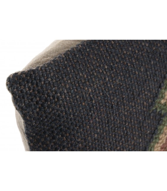 Set 2 cojines étnicos lana y yute kilim marrón verde teja 1