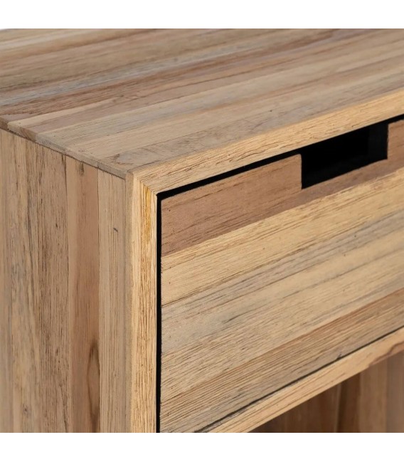 Estantería madera maciza de teca reciclada 3 cajones natural 3
