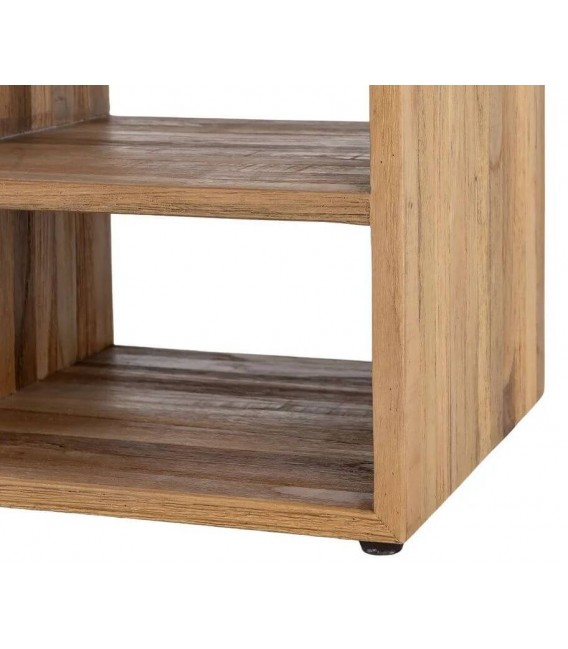 Estantería madera maciza de teca reciclada 3 cajones natural 7