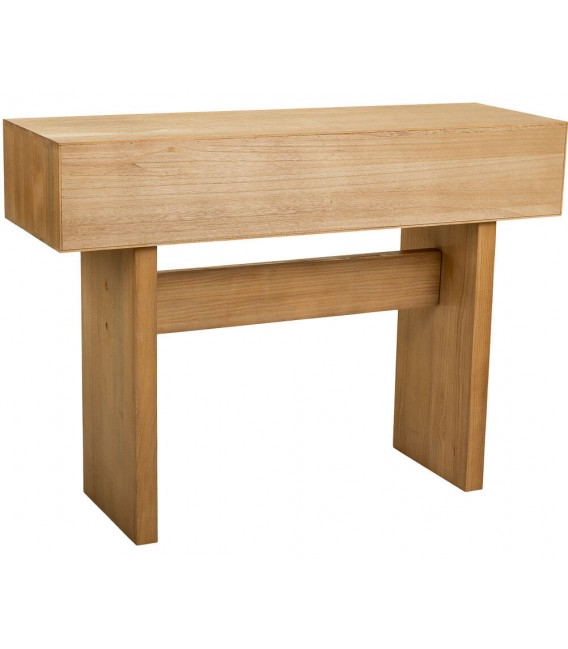 Consola entrada madera cuerda natural de dos cajones oriental 4