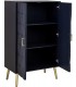 Aparador art deco madera azul marino metal dorado dos puertas 3
