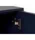 Aparador art deco madera azul marino metal dorado dos puertas 4