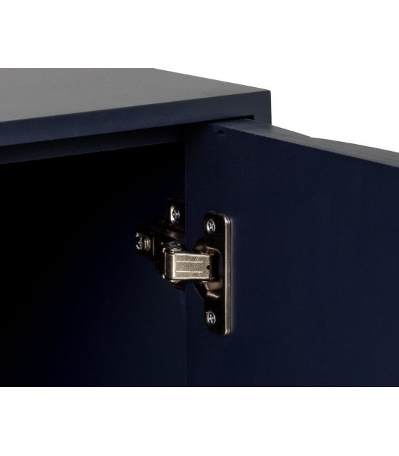 Aparador art deco madera azul marino metal dorado dos puertas 4