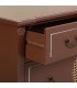 Cómoda de madera color nogal ratán dos cajones estilo clásico 4